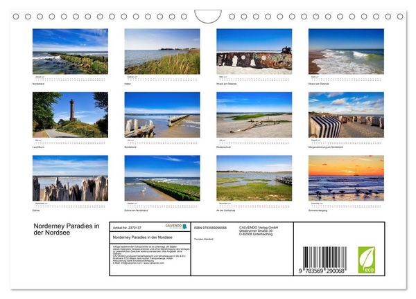 Produktbild: Norderney Paradies in der Nordsee (Wandkalender 2027 DIN A4 quer), CALVENDO Monatskalender