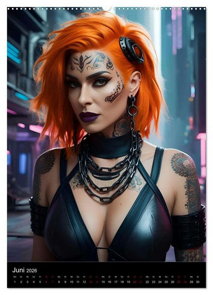 Produktbild: Die Hexen von Cyberpunk City (Wandkalender 2026 DIN A2 hoch), CALVENDO Monatskalender