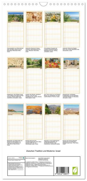 Produktbild: Familienplaner 2026 - Zwischen Tradition und Moderne: Israel mit 5 Spalten (Wandkalender, 21 x 45 cm) CALVENDO
