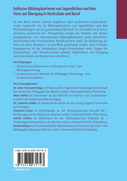 Produktbild: Exklusive Bildungskarrieren von Jugendlichen und ihre Peers am &Uuml;bergang in Hochschule und Beruf