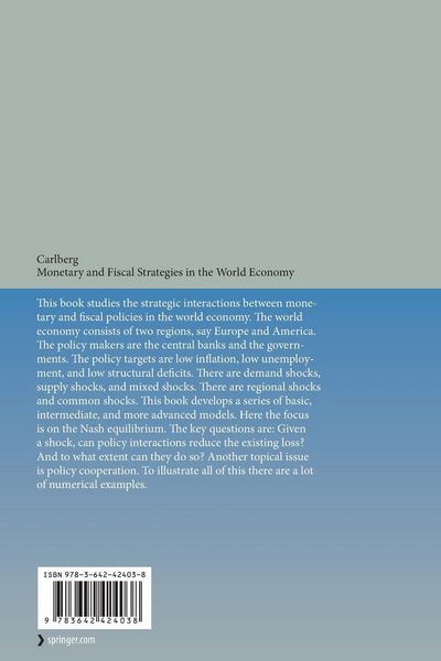Produktbild: Monetary and Fiscal Strategies in the World Economy