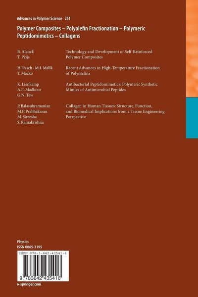 Produktbild: Polymer Composites &ndash; Polyolefin Fractionation &ndash; Polymeric Peptidomimetics &ndash; Collagens