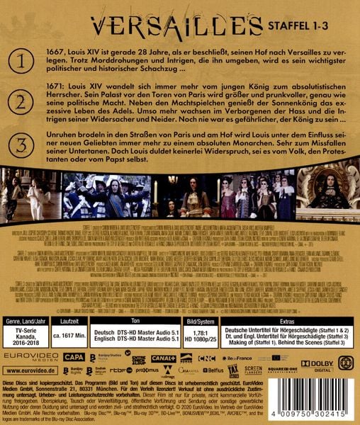 Produktbild: Versailles - Staffel 1-3 [9 BRs]