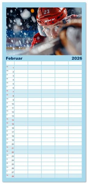 Produktbild: Familienplaner 2026 - Kufen, Ski & Snowboard mit 5 Spalten (Wandkalender, 21 x 45 cm) CALVENDO
