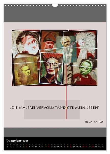 Produktbild: Frida Kahlo - Zitate im Dialog (Wandkalender 2025 DIN A3 hoch), CALVENDO Monatskalender