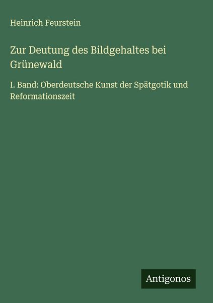Produktbild: Zur Deutung des Bildgehaltes bei Gr&uuml;newald