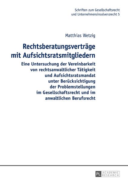 Produktbild: Rechtsberatungsvertr&auml;ge mit Aufsichtsratsmitgliedern