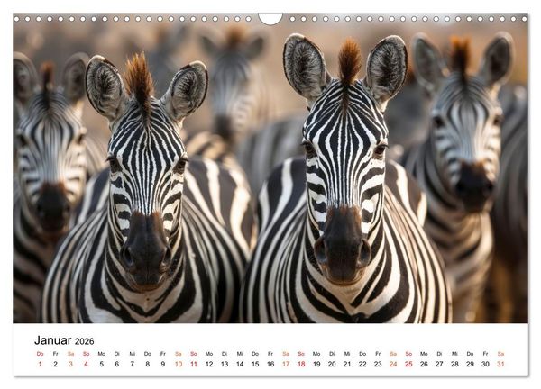 Produktbild: Zebras - Streifz&uuml;ge durch die Steppe (Wandkalender 2026 DIN A3 quer), CALVENDO Monatskalender