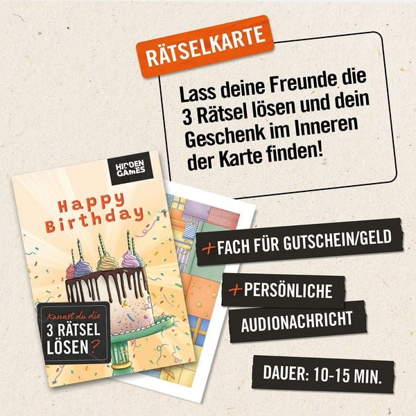 Produktbild: Hidden Games: R&auml;tselhafter Geburtstag R&auml;tselkarte