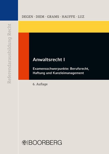 Produktbild: Anwaltsrecht I