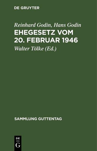 Produktbild: Ehegesetz vom 20. Februar 1946