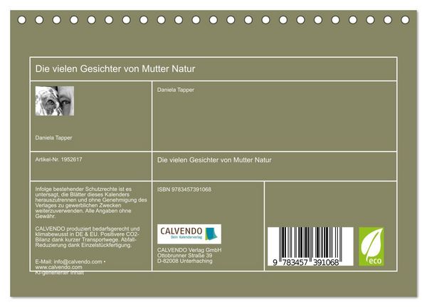 Produktbild: Die vielen Gesichter von Mutter Natur (Tischkalender 2026 DIN A5 quer), CALVENDO Monatskalender