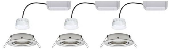 Produktbild: Paulmann 92965 LED-Einbauleuchte 3er Set LED 15.6W Eisen (geb&uuml;rstet)