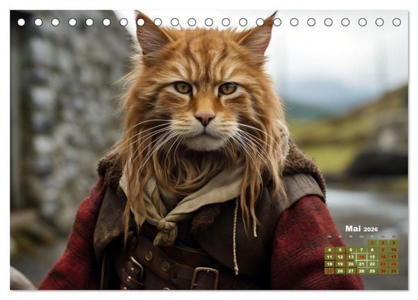 Produktbild: Schottische Katzenhelden (Tischkalender 2026 DIN A5 quer), CALVENDO Monatskalender