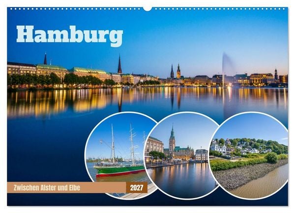 Produktbild: Hamburg - Zwischen Alster und Elbe (Wandkalender 2027 DIN A2 quer), CALVENDO Monatskalender