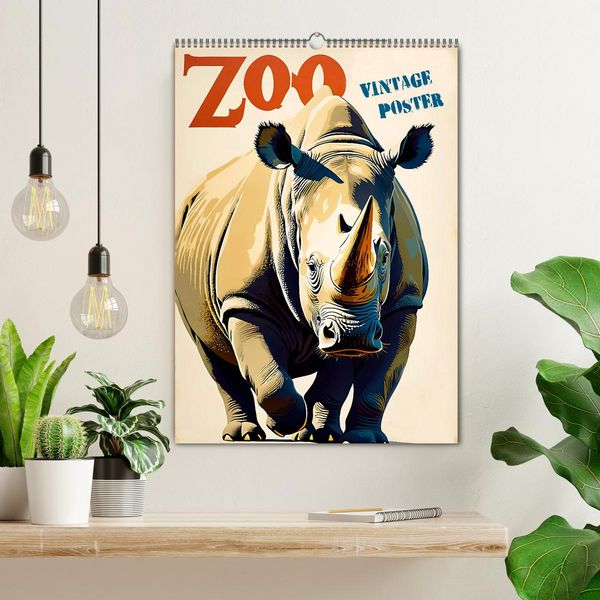 Produktbild: Zoo Vintage-Poster (Wandkalender 2026 DIN A2 hoch), CALVENDO Monatskalender