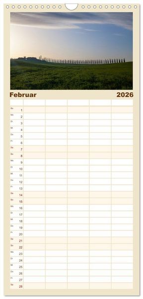 Produktbild: Familienplaner 2026 - Toskana 2026 mit 5 Spalten (Wandkalender, 21 x 45 cm) CALVENDO