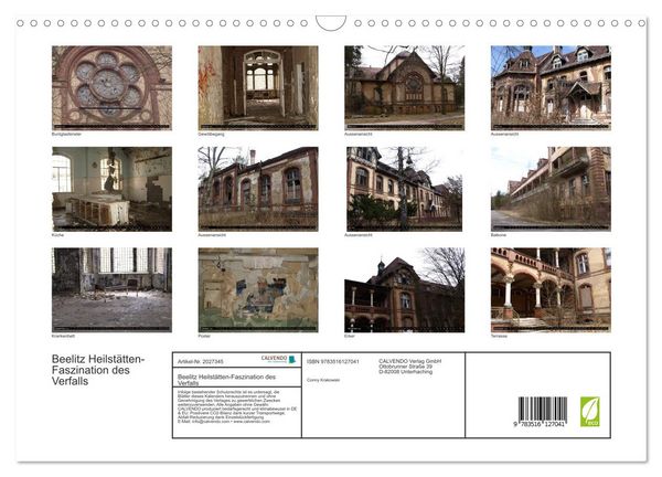 Produktbild: Beelitz Heilst&auml;tten-Faszination des Verfalls (Wandkalender 2026 DIN A3 quer), CALVENDO Monatskalender