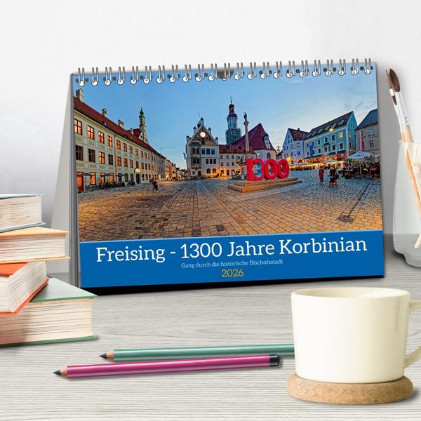 Produktbild: Freising - 1300 Jahre Korbinian (Tischkalender 2026 DIN A5 quer), CALVENDO Monatskalender