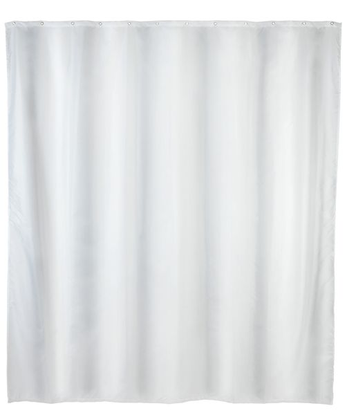 Duschvorhang Uni Weiß, Textil (Polyester), 180 x 200 cm, waschbar