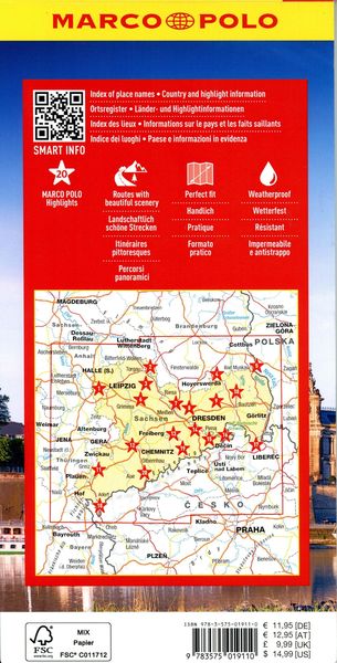 Produktbild: MARCO POLO Reisekarte Deutschland 09 Sachsen 1:225.000