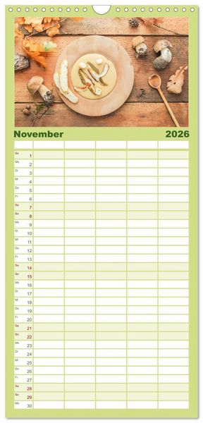 Produktbild: Familienplaner 2026 - K&ouml;stliche Waldpilze mit 5 Spalten (Wandkalender, 21 x 45 cm) CALVENDO