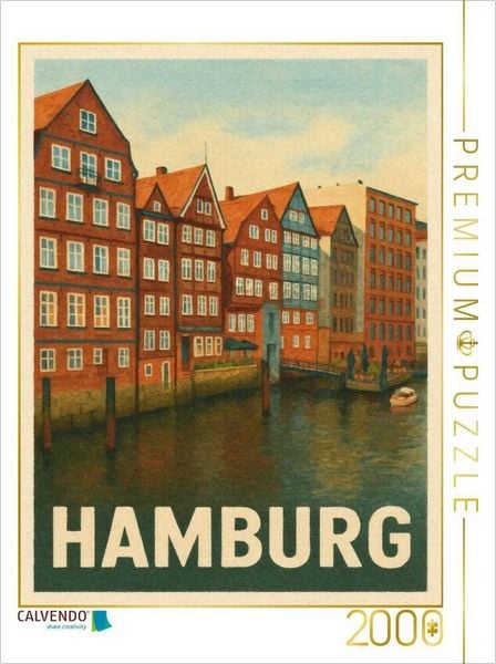 CALVENDO Puzzle Häuser am Nikolaifleet | 2000 Teile Lege-Größe 90 × 67 cm Foto-Puzzle für glückliche Stunden