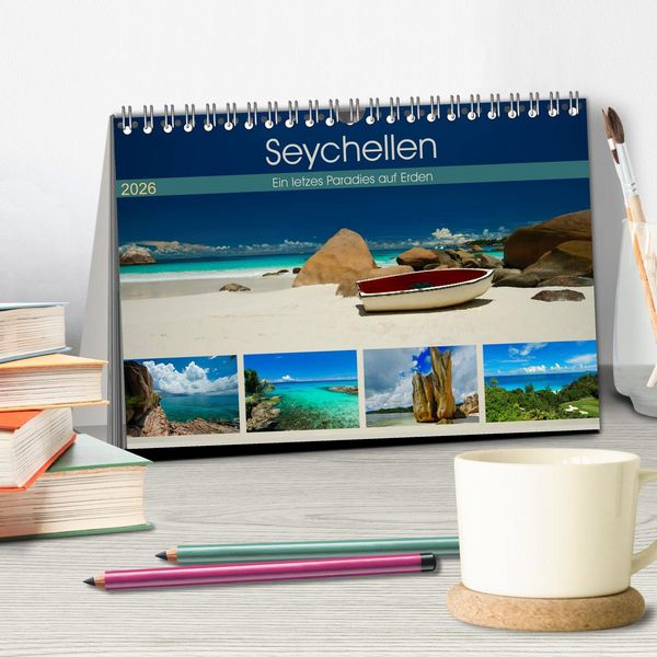 Produktbild: Seychellen - Ein letztes Paradies auf Erden (Tischkalender 2026 DIN A5 quer), CALVENDO Monatskalender