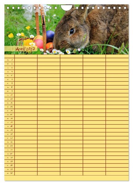 Produktbild: Tierischer Familienplaner (Wandkalender 2027 DIN A4 hoch), CALVENDO Monatskalender