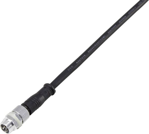 Produktbild: TRU COMPONENTS 1229336 Rundstecker konfektioniert Buchse, gerade, Stecker, Einbau Gesamtpolzahl: 2 1 St.