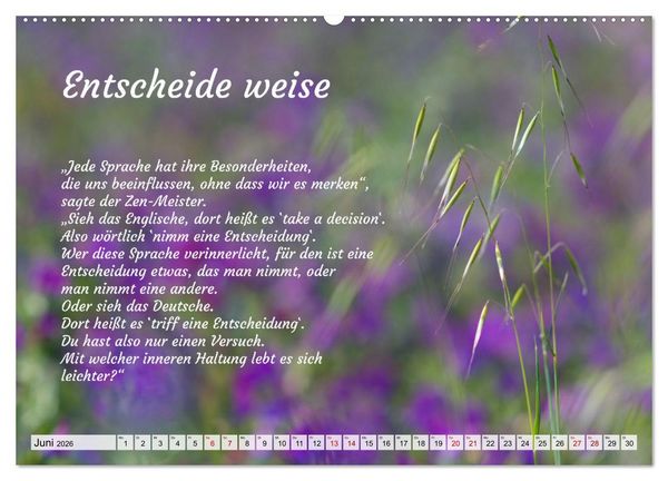 Produktbild: Und der Zen-Meister sprach (Wandkalender 2026 DIN A2 quer), CALVENDO Monatskalender