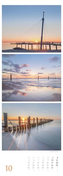 Strandgeflüster - Momente am Meer 2026 - Streifenkalender XXL 25x69 cm - Bildkalender im Hochformat - Wandkalender - Wandplaner - Strandkalender - Deu