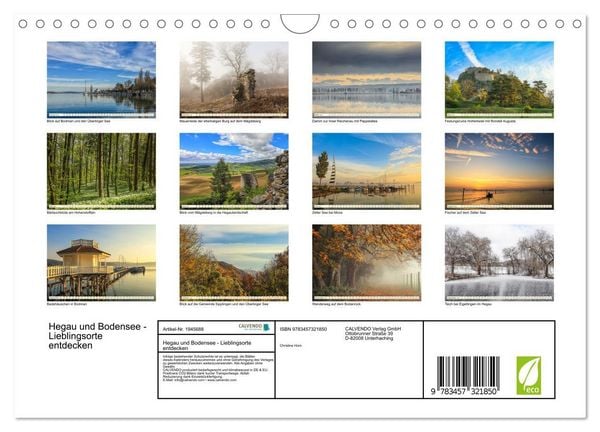 Produktbild: Hegau und Bodensee - Lieblingsorte entdecken (Wandkalender 2026 DIN A4 quer), CALVENDO Monatskalender