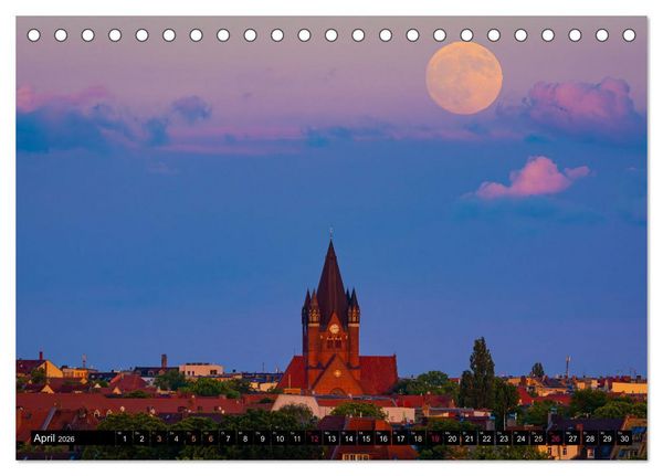 Produktbild: Halle-Luna - Monds&uuml;chtig in Halle-Saale (Tischkalender 2026 DIN A5 quer), CALVENDO Monatskalender