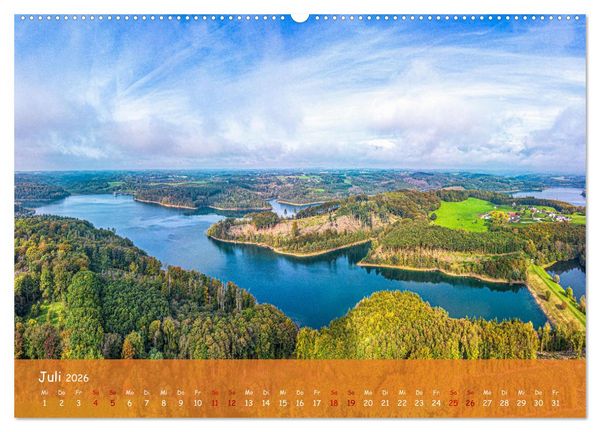 Produktbild: Talsperren der Wupper und ihrer Nebenfl&uuml;sse aus der Vogelperspektive (Wandkalender 2026 DIN A2 quer), CALVENDO Monatskalender
