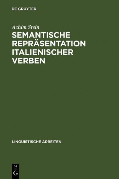 Produktbild: Semantische Repr&auml;sentation italienischer Verben