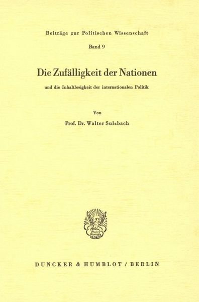 Produktbild: Die Zuf&auml;lligkeit der Nationen