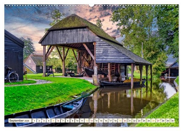 Produktbild: Reise durch die Niederlande - Giethoorn in der Provinz Overijssel (hochwertiger Premium Wandkalender 2026 DIN A2 quer), Kunstdruck in Hochglanz