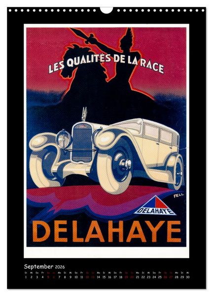 Produktbild: Historische Automobilplakate (Wandkalender 2026 DIN A3 hoch), CALVENDO Monatskalender