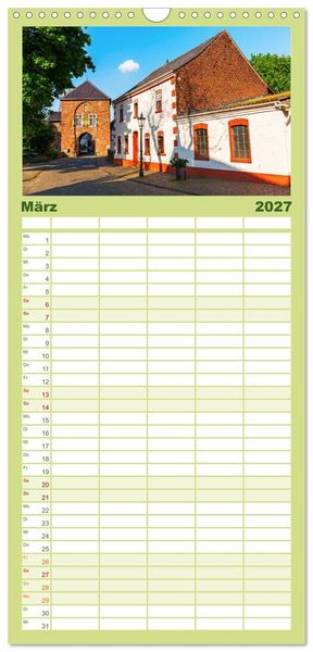 Produktbild: Familienplaner 2027 - Bedburg Alt-Kaster mit 5 Spalten (Wandkalender, 21 x 45 cm) CALVENDO