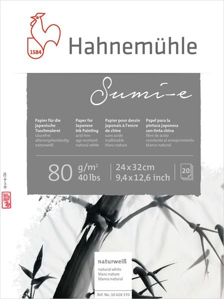 Produktbild: Hahnem&uuml;hle Papier Sumi-e, 24 x 32 cm, 80 g/m&sup2;