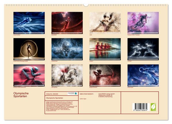 Produktbild: Olympische Sportarten (hochwertiger Premium Wandkalender 2026 DIN A2 quer), Kunstdruck in Hochglanz