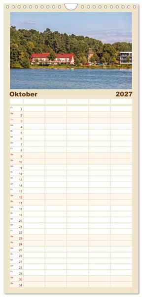 Produktbild: Familienplaner 2027 - Zwischen See und Himmel - Waren (M&uuml;ritz) im Wandel der Jahreszeiten mit 5 Spalten (Wandkalender, 21 x 45 cm) CALVENDO