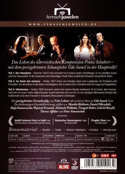 Mit meinen heißen Tränen - Der komplette Dreiteiler über Franz Schubert (Fernsehjuwelen)  [2 DVDs]