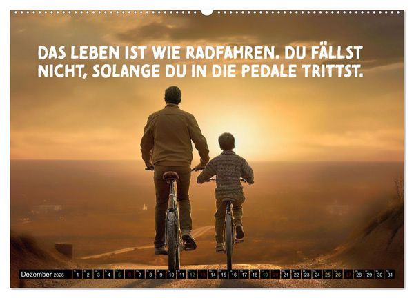 Produktbild: Faszination Fahrrad - coole Spr&uuml;che (Wandkalender 2026 DIN A2 quer), CALVENDO Monatskalender