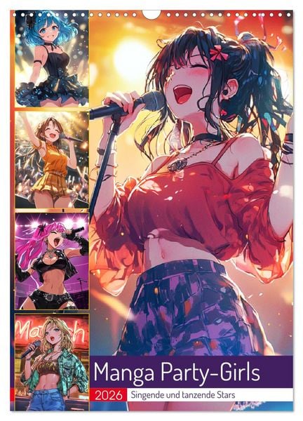 Produktbild: Manga Party-Girls. Singende und tanzende Stars (Wandkalender 2026 DIN A3 hoch), CALVENDO Monatskalender