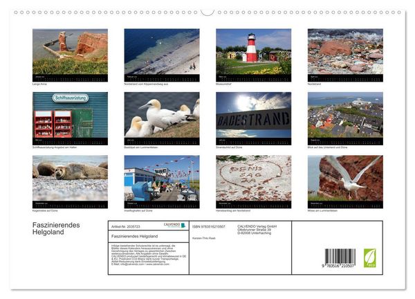 Produktbild: Faszinierendes Helgoland (hochwertiger Premium Wandkalender 2026 DIN A2 quer), Kunstdruck in Hochglanz