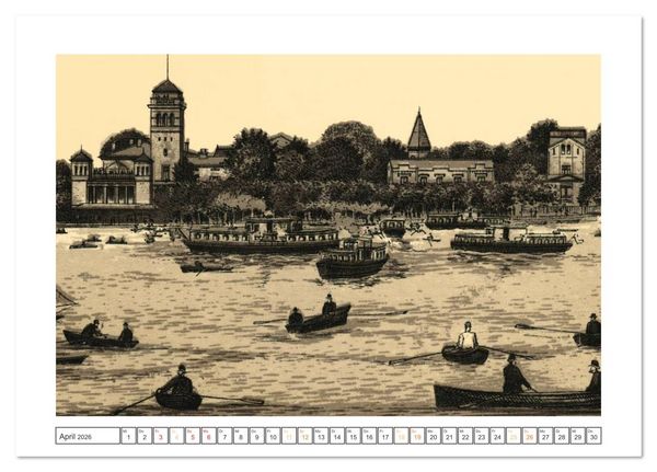 Produktbild: Hamburg: Die Hafenstadt auf historischen Stichen (Tischkalender 2026 DIN A5 quer), CALVENDO Monatskalender