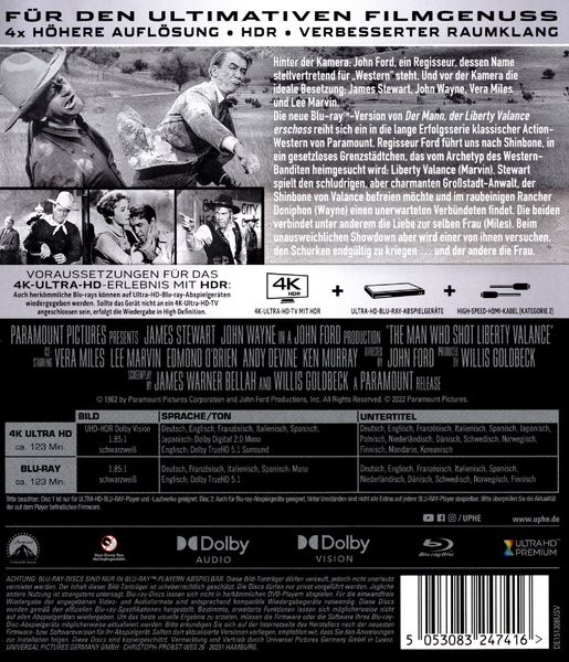 Produktbild: Der Mann, der Liberty Valance erschoss (+ Blu-ray 2D)