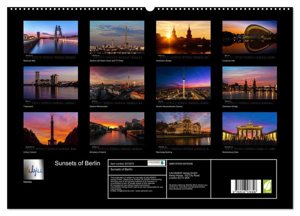 Produktbild: Sunsets of Berlin (High Quality Premium Wall Calendar 2026 DIN A2 landscape),CALVENDO 12 Month Wall Calendar